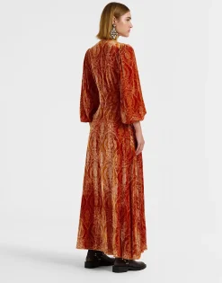 Long Camerino DressBanquet Orange in Devor&eacute;