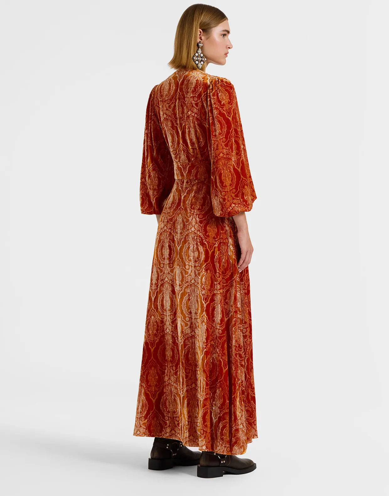 Long Camerino DressBanquet Orange in Devoré