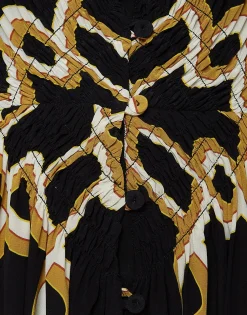 Long Camerino DressTackle Black in Crepe De Chine Silk