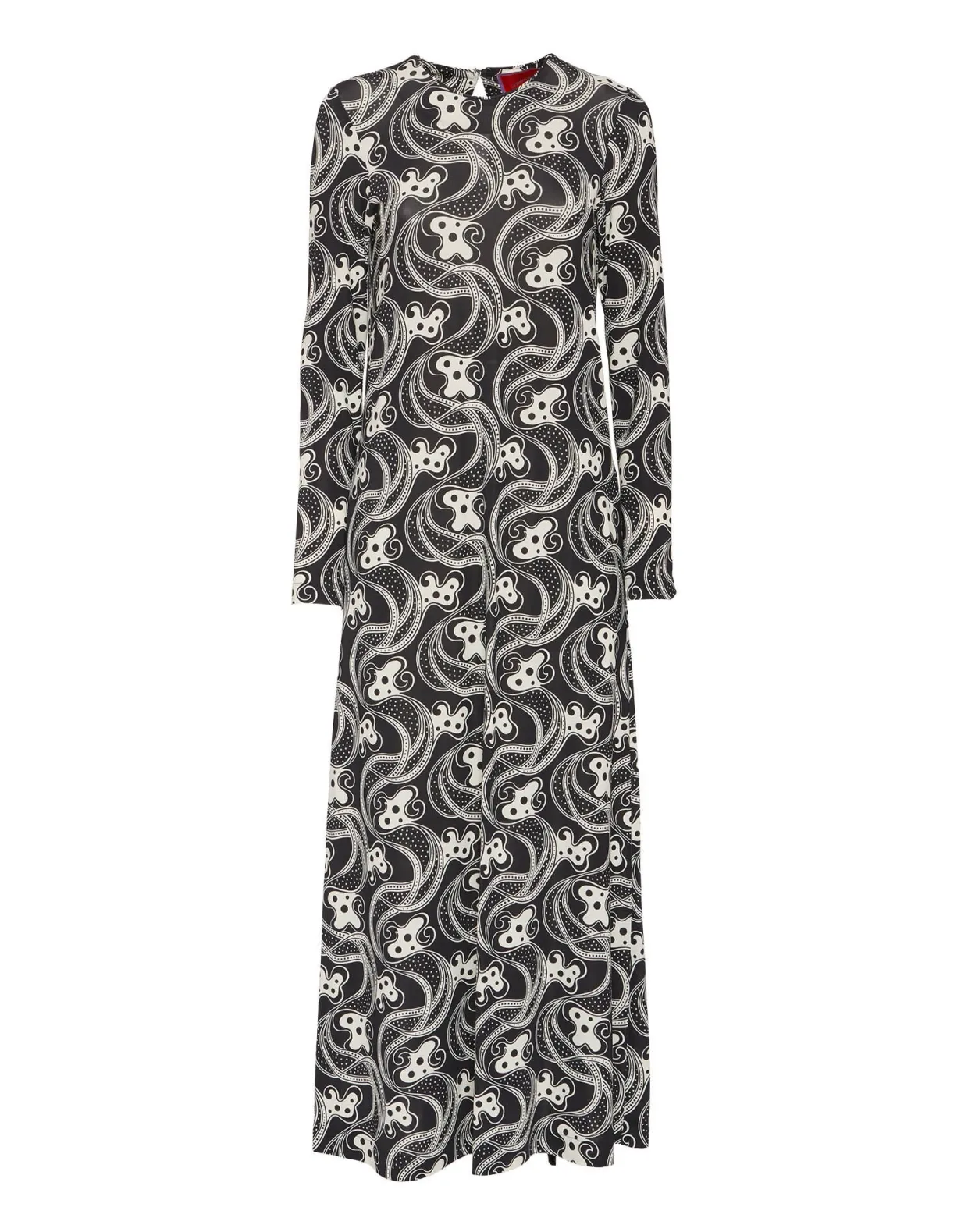 Long Sleeve Swing DressAperol Black & White in Flowy Jersey