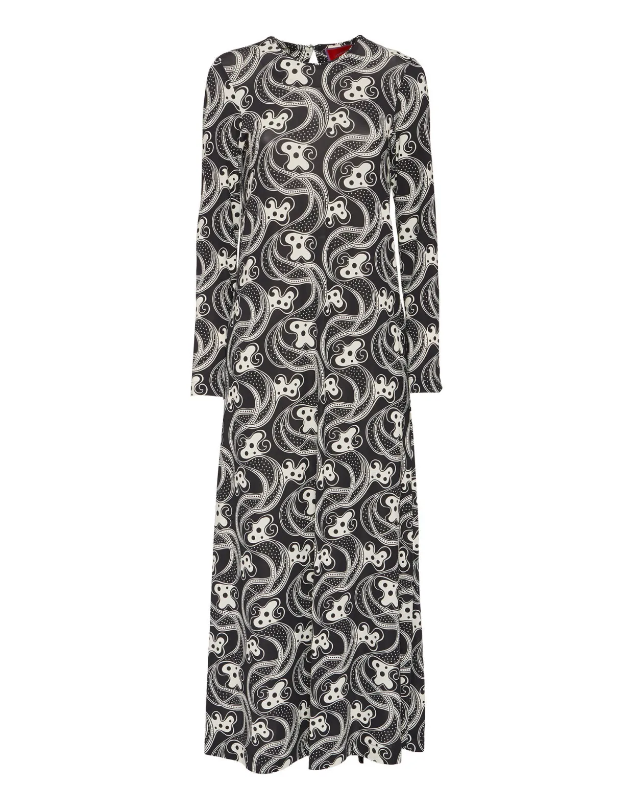 Long Sleeve Swing DressAperol Black & White in Flowy Jersey