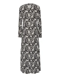 Long Sleeve Swing DressAperol Black & White in Flowy Jersey