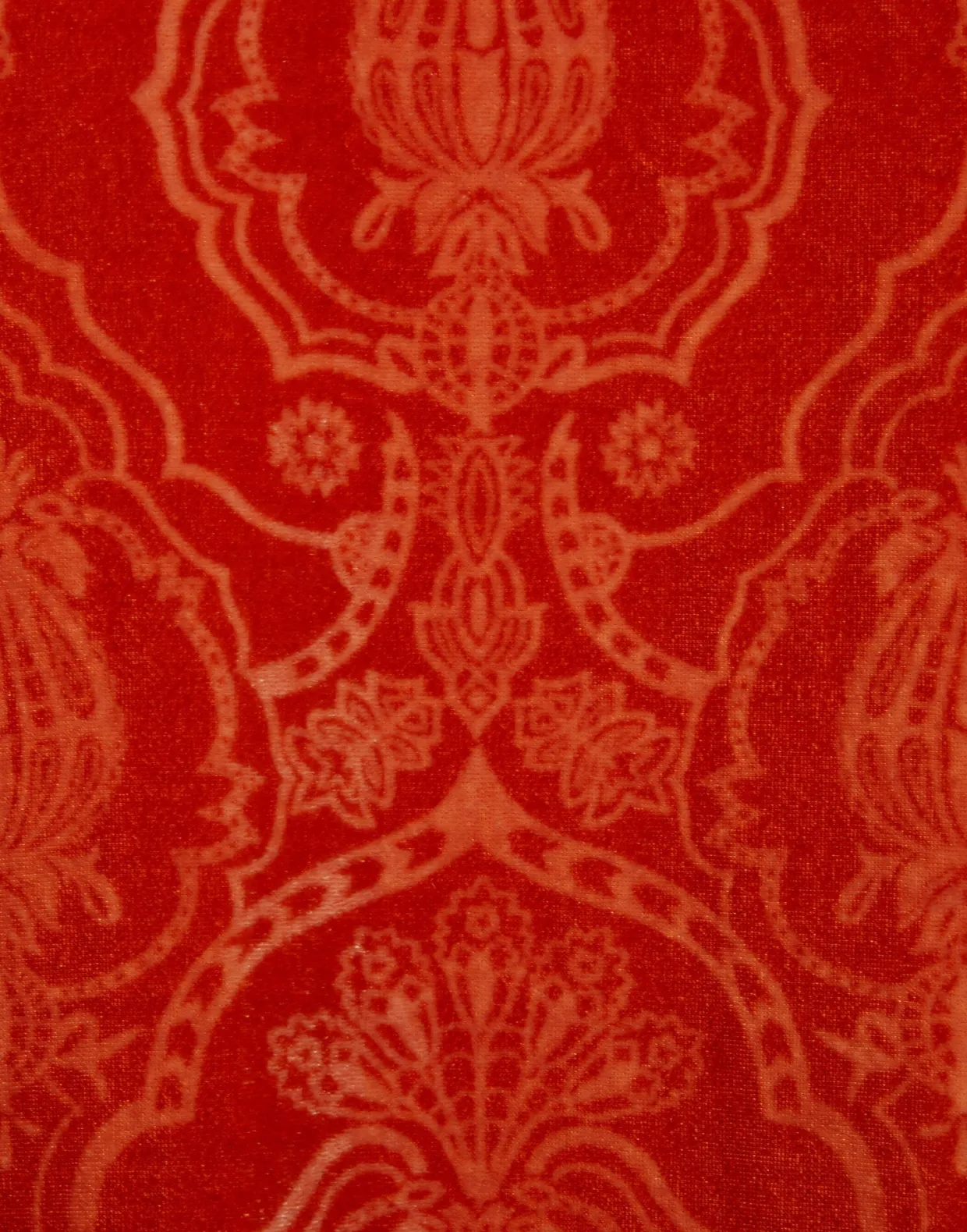 Long Sleeve Swing DressBanquet Orange in Devoré