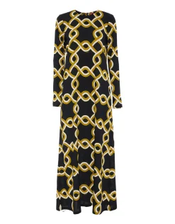 Long Sleeve Swing DressTackle Black in Sablé