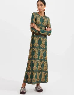 Long Sleeve Swing DressTiger Tiles in Sabl&eacute;