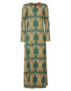 Long Sleeve Swing DressTiger Tiles in Sabl&eacute;