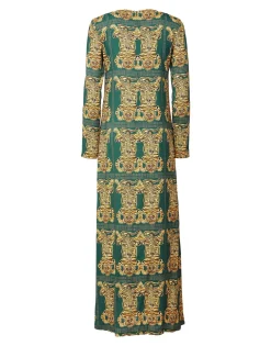 Long Sleeve Swing DressTiger Tiles in Sabl&eacute;