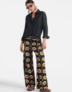Loose PantsDaisychain Black in Compact Jersey