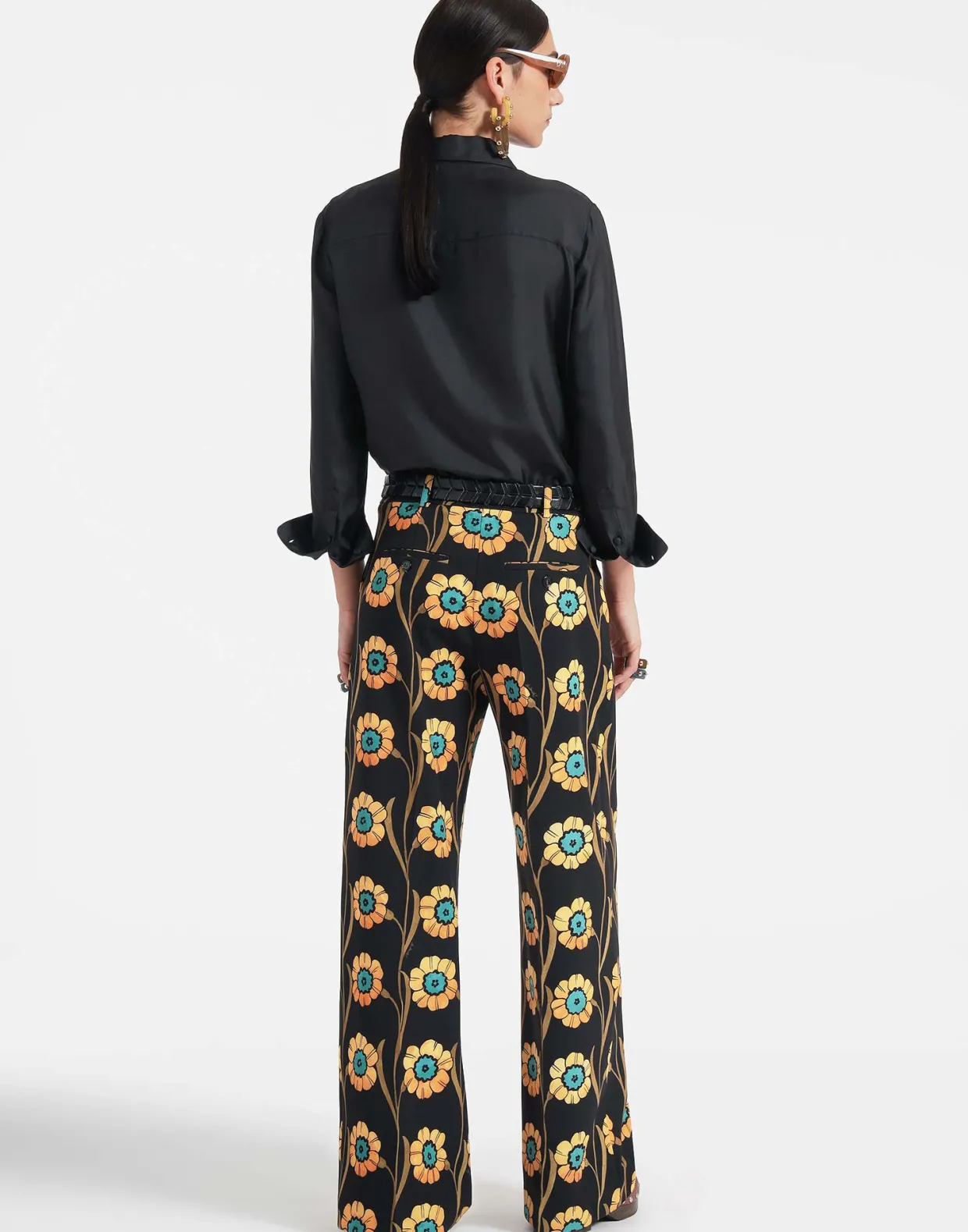 Loose PantsDaisychain Black in Compact Jersey