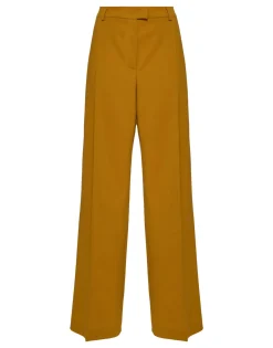 Loose PantsSolid Dark Yellow in Stretch Wool