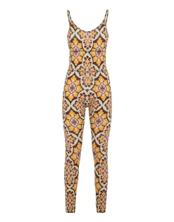 Magica CatsuitPalazzo Yellow in Jersey Stretch