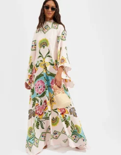 Magnifico DressFolk Flowers Azzurro Plac&eacute;e in Pebbled Sable