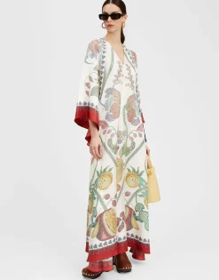 Magnifico DressGrenadilla Plac&eacute;e Off White in Silk Twill