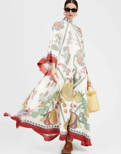 Magnifico DressGrenadilla Plac&eacute;e Off White in Silk Twill