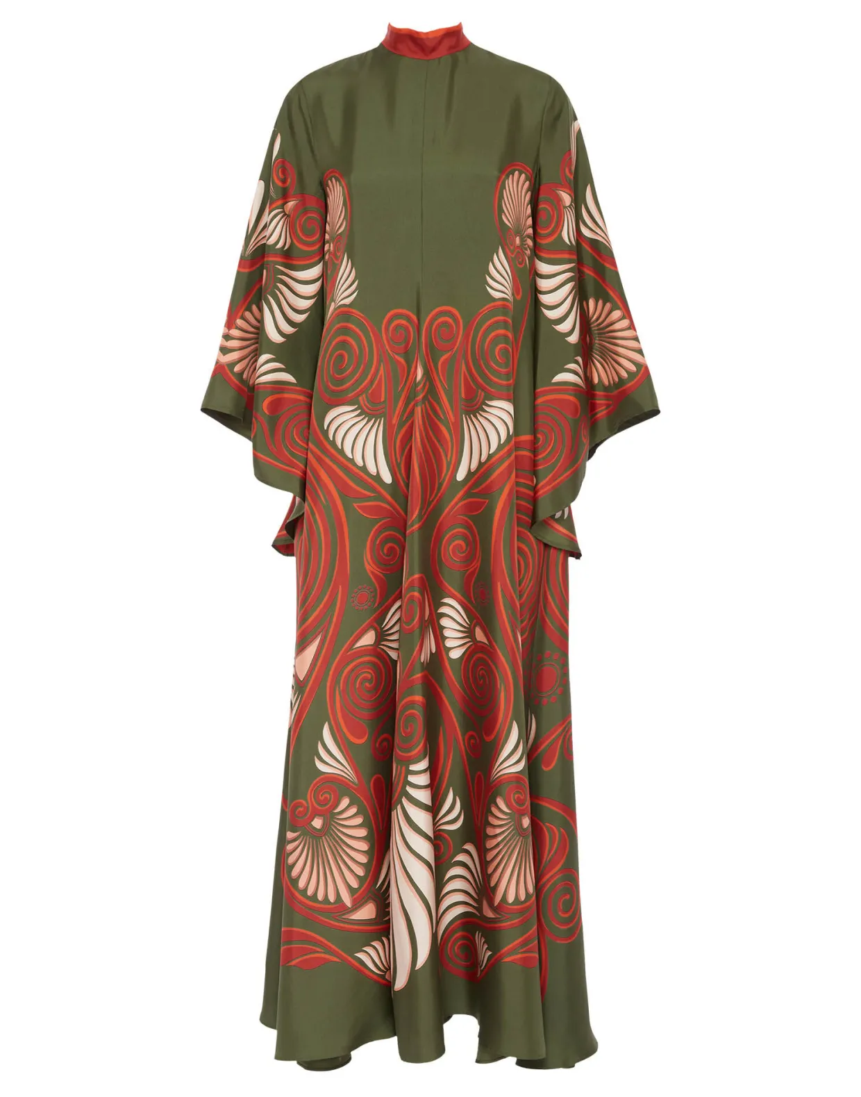 Magnifico DressKerylos Placée Dark Green in Silk Twill