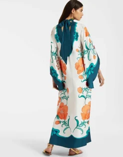 Magnifico DressMorpheus Plac&eacute;e Orange in Silk Twill