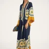 Magnifico DressMudejar Plac&eacute;e Blue in Silk Twill