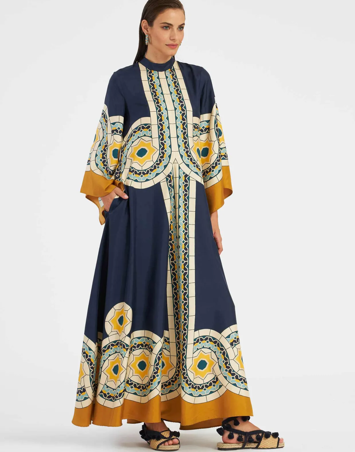 Magnifico DressMudejar Placée Blue in Silk Twill