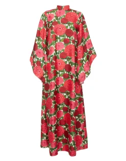 Magnifico DressPink Dahlias in Twill Silk