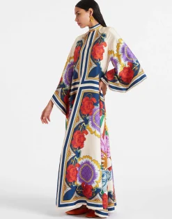 Magnifico DressTaormina Plac&eacute;e Rust in Twill Silk