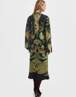 Magnifico Midi DressThe Nile Plac&eacute;e Black in Silk Twill
