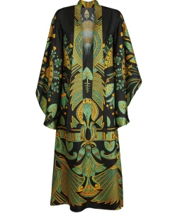 Magnifico Midi DressThe Nile Plac&eacute;e Black in Silk Twill