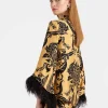 Make An Exit TopCherubs Gold in Silk Twill With Feathers