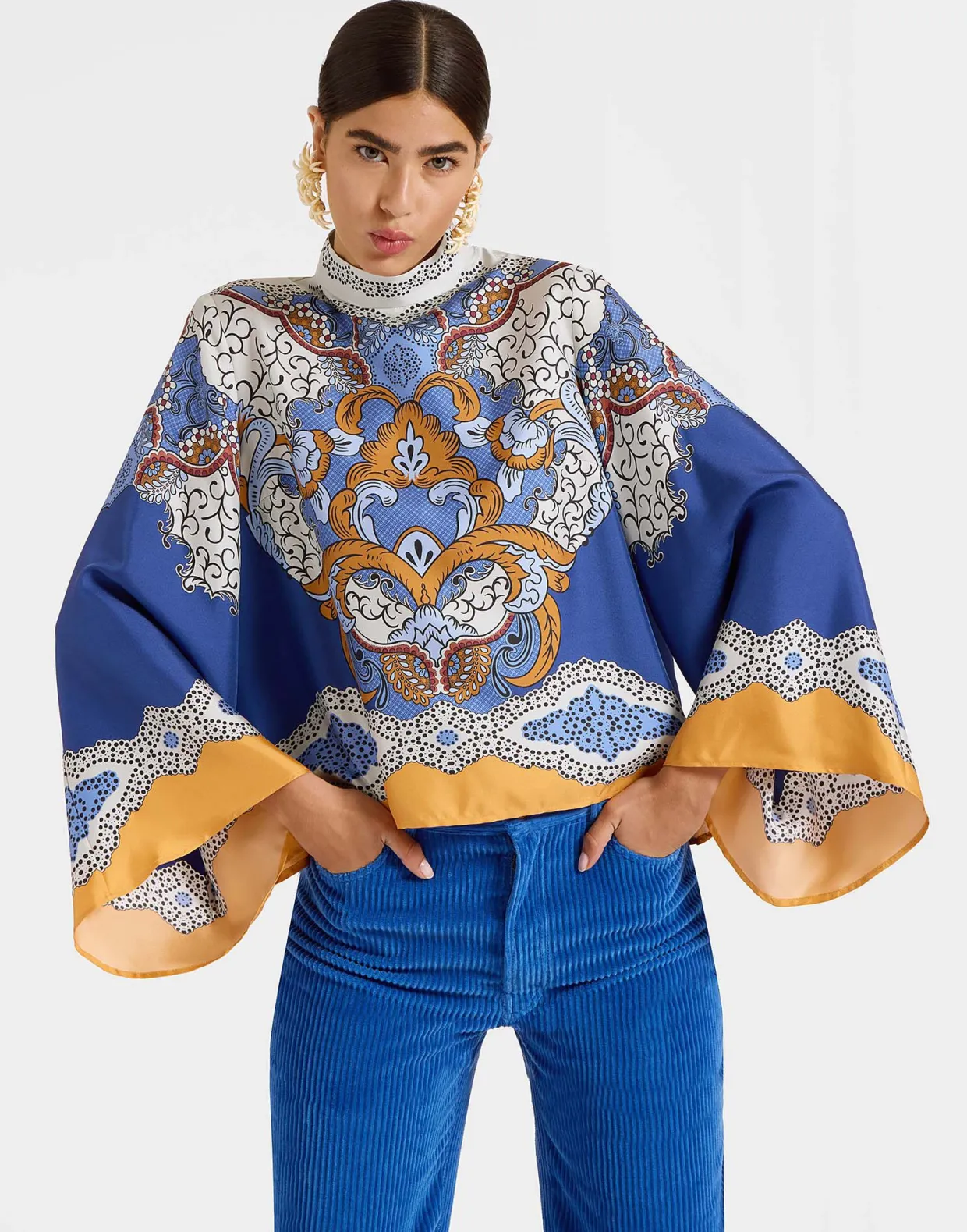 Make An Exit TopPortal Placée Light Blue in Silk Twill