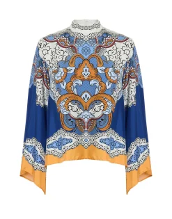 Make An Exit TopPortal Placée Light Blue in Silk Twill