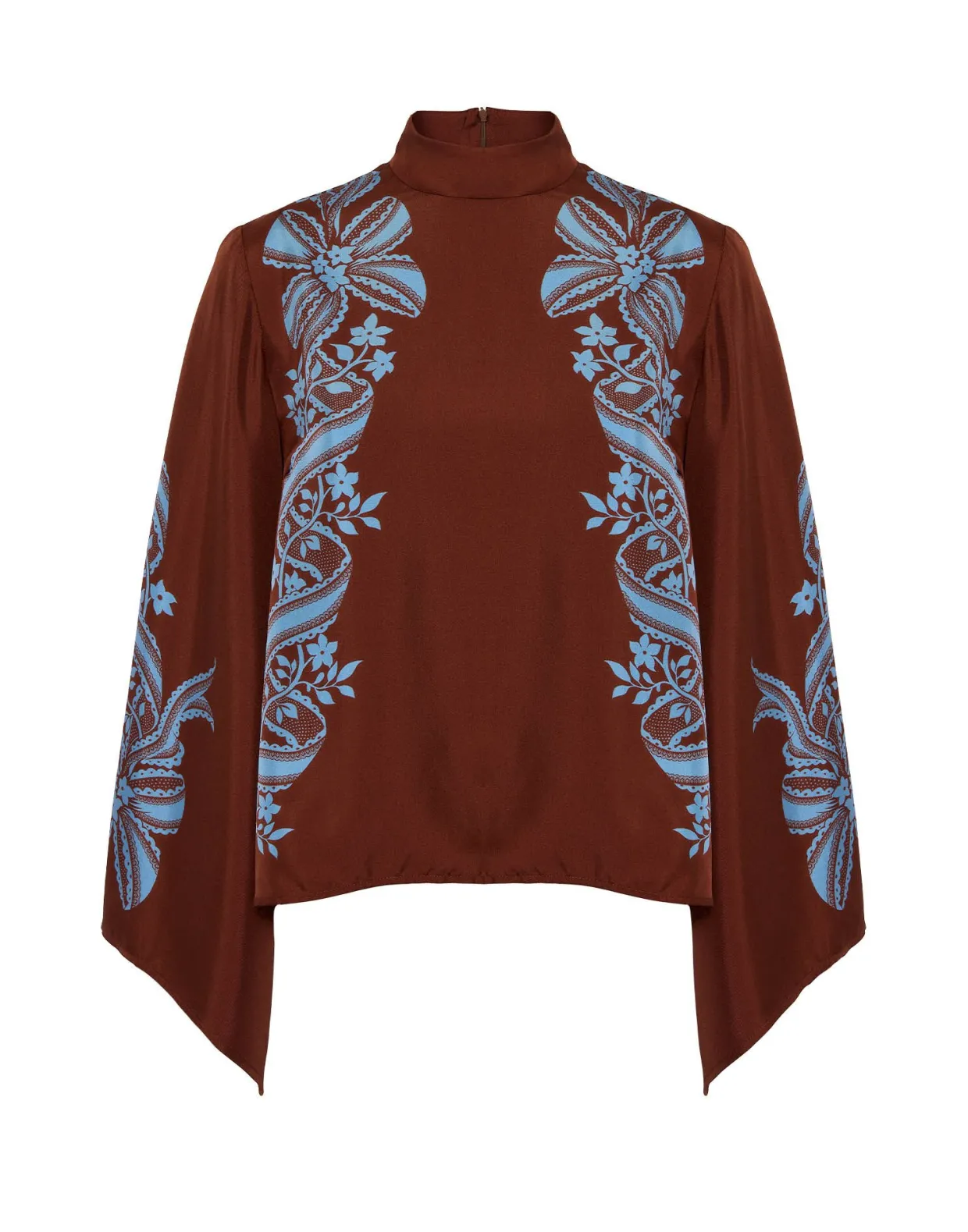 Make An Exit TopSignoria Placée Brown in Silk Twill