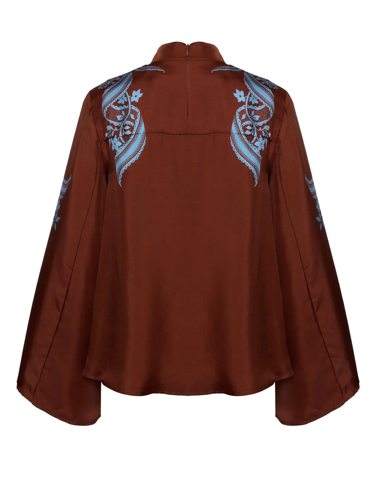 Make An Exit TopSignoria Placée Brown in Silk Twill