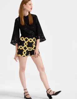 Margarita ShortsTackle Black in Shot Cotton