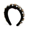 Medici HeadbandSolid Gold in Velvet Embroidered