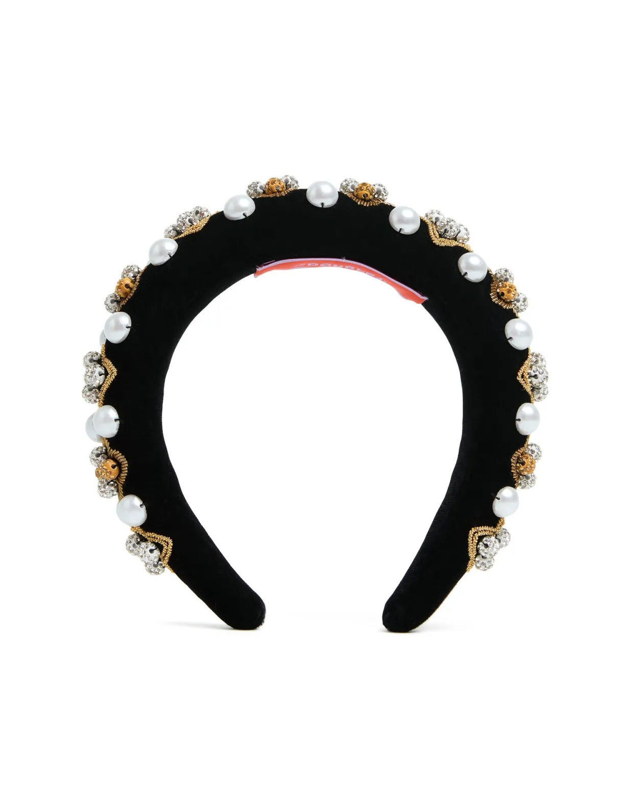 Medici HeadbandSolid Gold in Velvet Embroidered