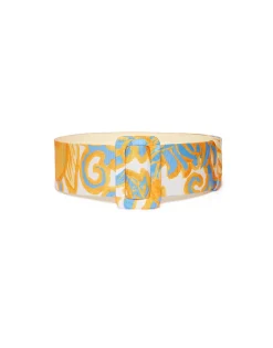 Medium BeltAnemone Orange in Light Faille
