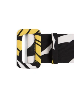 Medium BeltMarea Black & White in Light Faille
