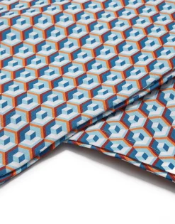 Medium Tablecloth (180x280)Cubi Blu in Linen
