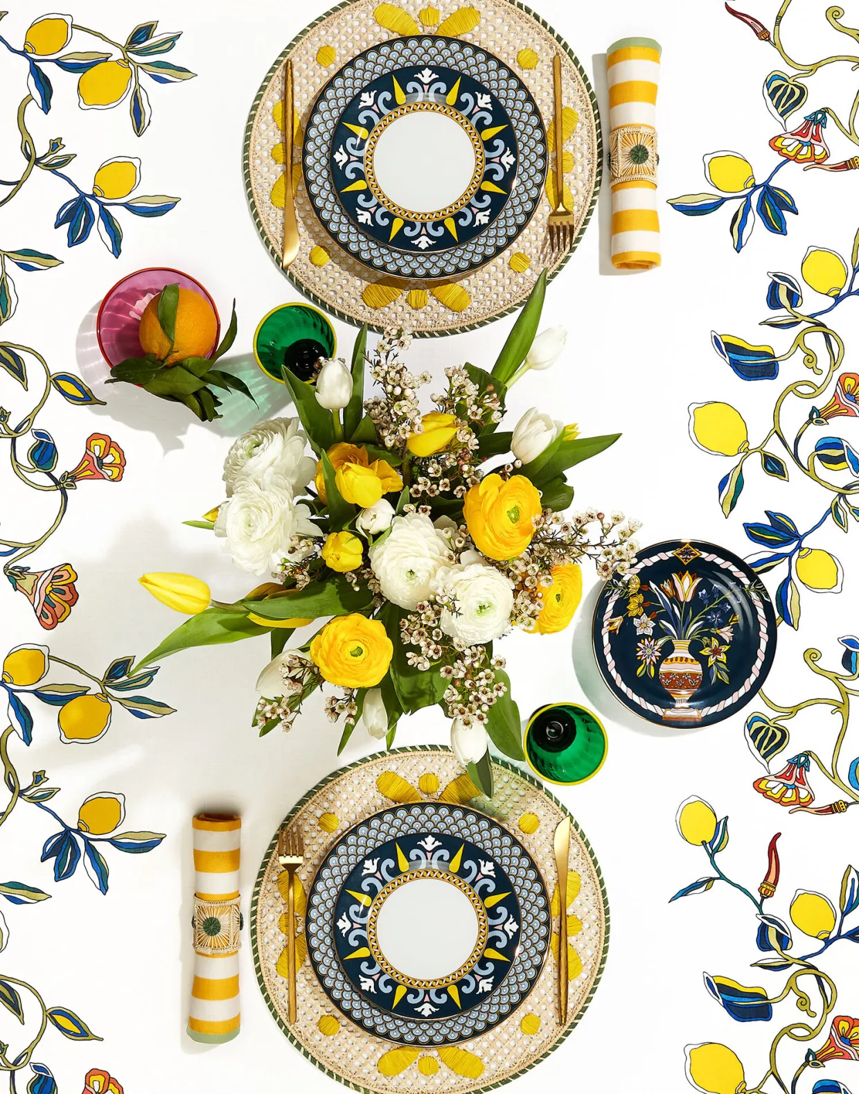 Medium TableclothBorboni White in Linen