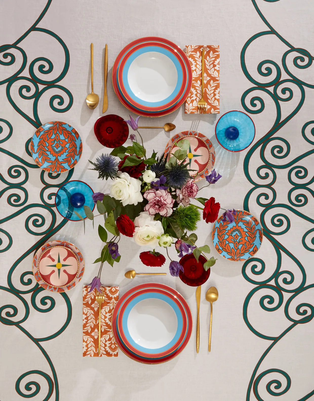 Medium TableclothCortile Lilac in Linen