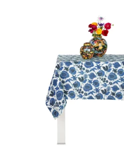 Medium TableclothWildbird Blu in Linen