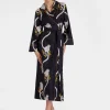 Midnight DressMelograno Black & White in Silk Twill