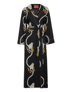 Midnight DressMelograno Black & White in Silk Twill