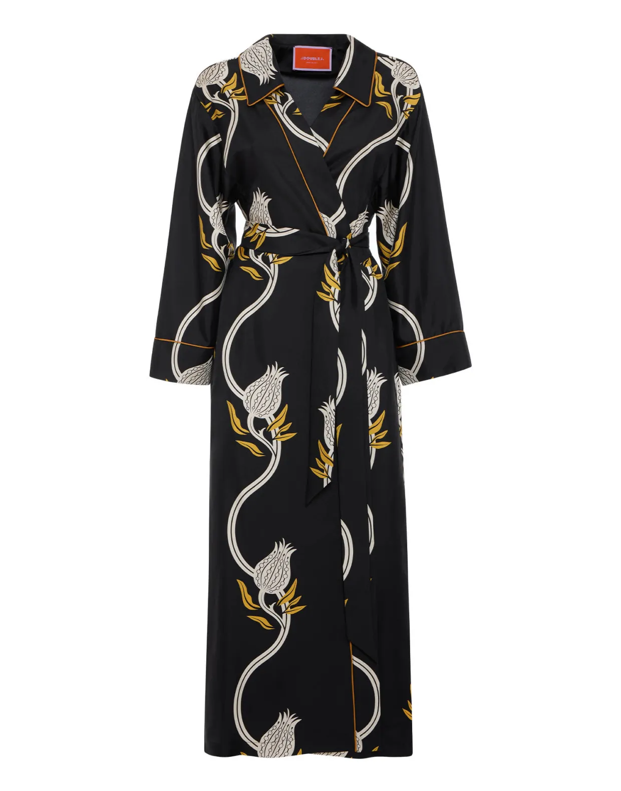 Midnight DressMelograno Black & White in Silk Twill