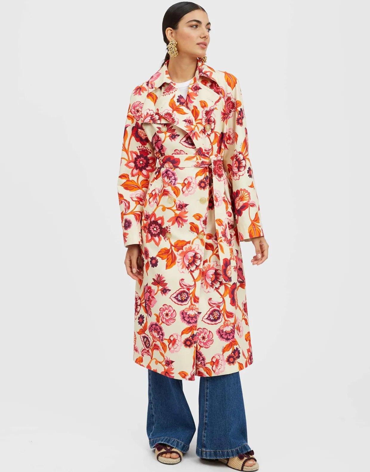 Milano Trench CoatHottie Cream in Cotton Gabardine