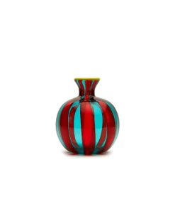 Mini Ciccio VaseRed/Turquoise in Glass