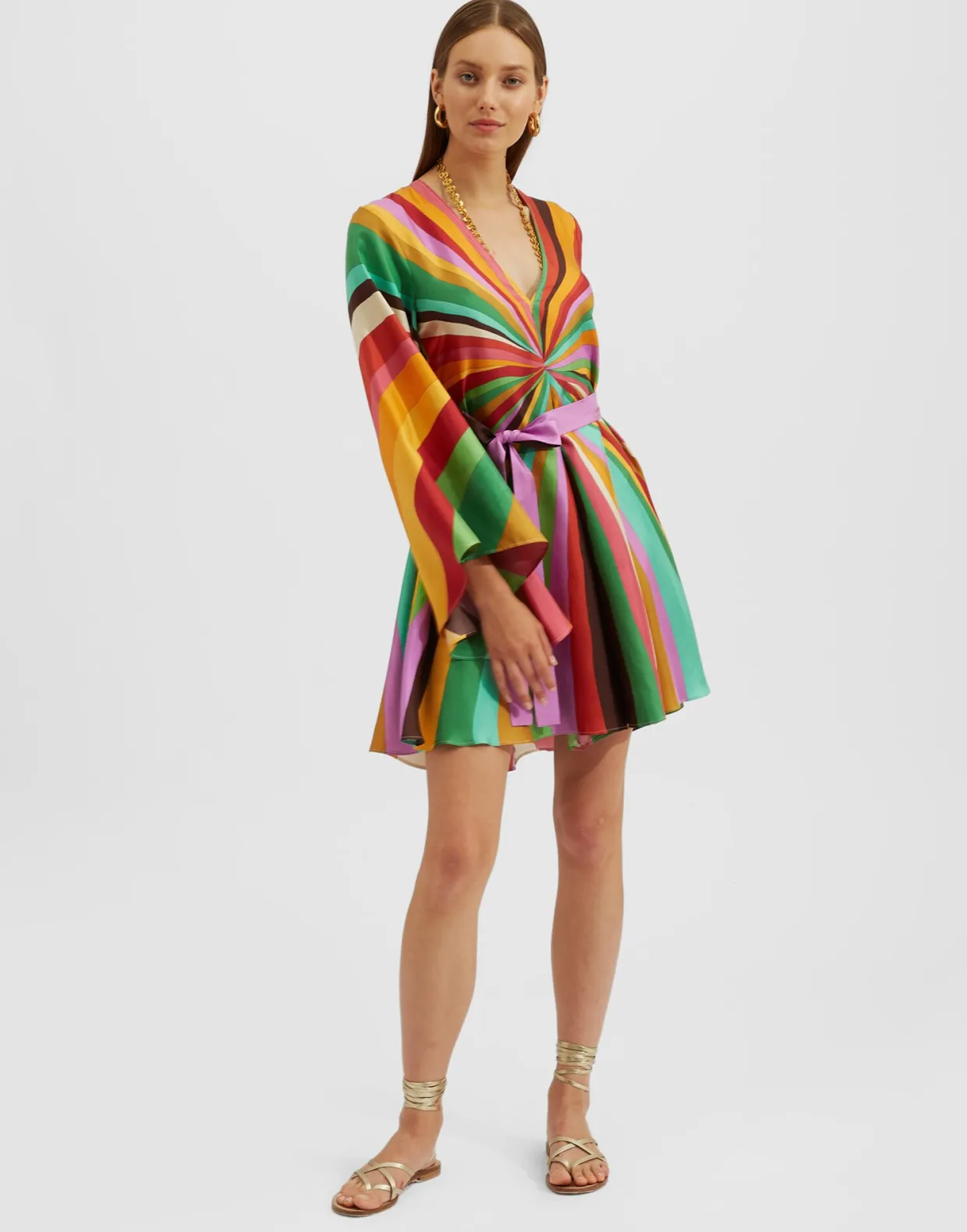Mini Magnifico DressRainbow in Twill Silk