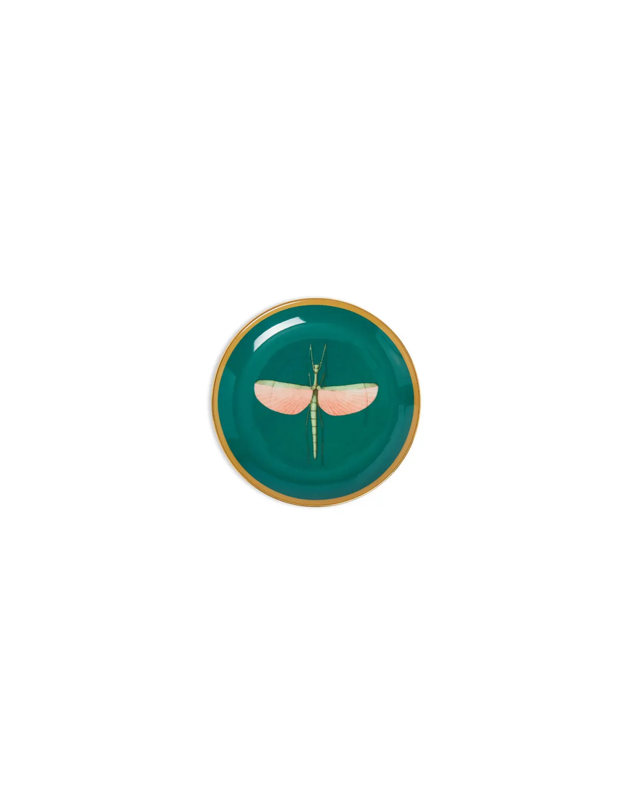Mini PlateLibellula Green in Porcelain