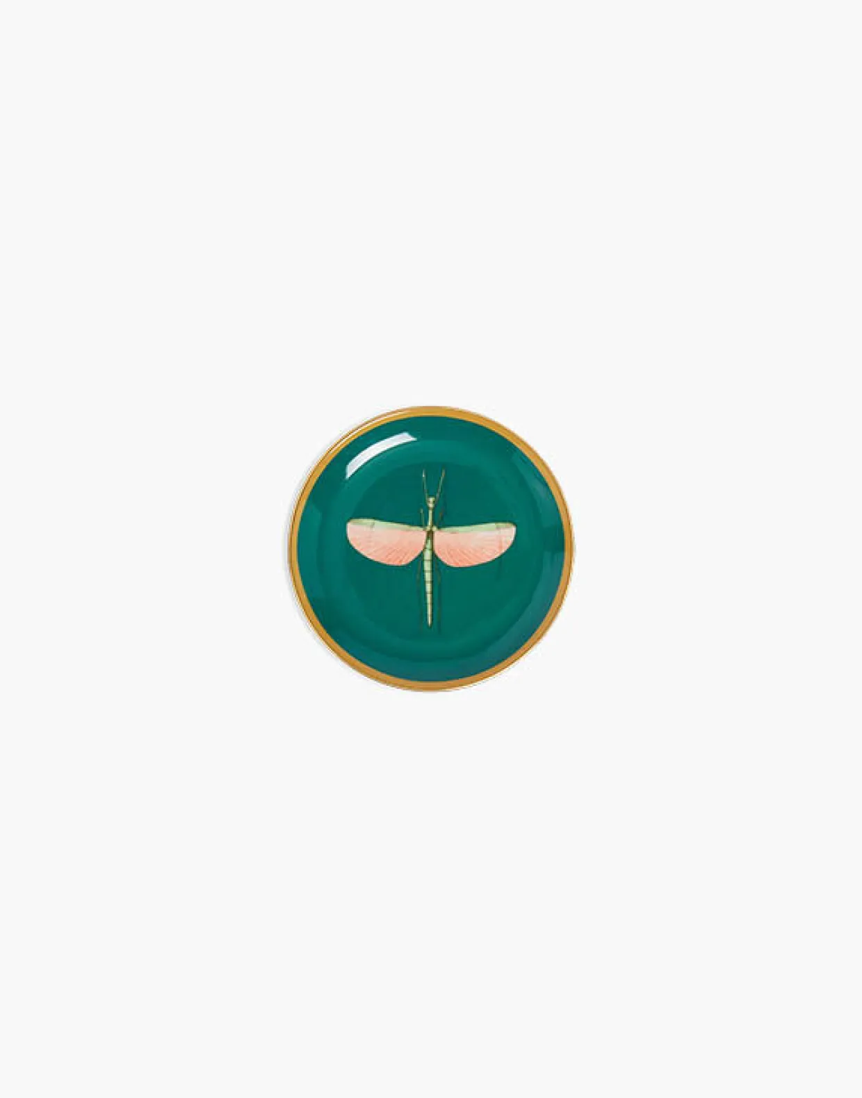 Mini PlateLibellula Green in Porcelain