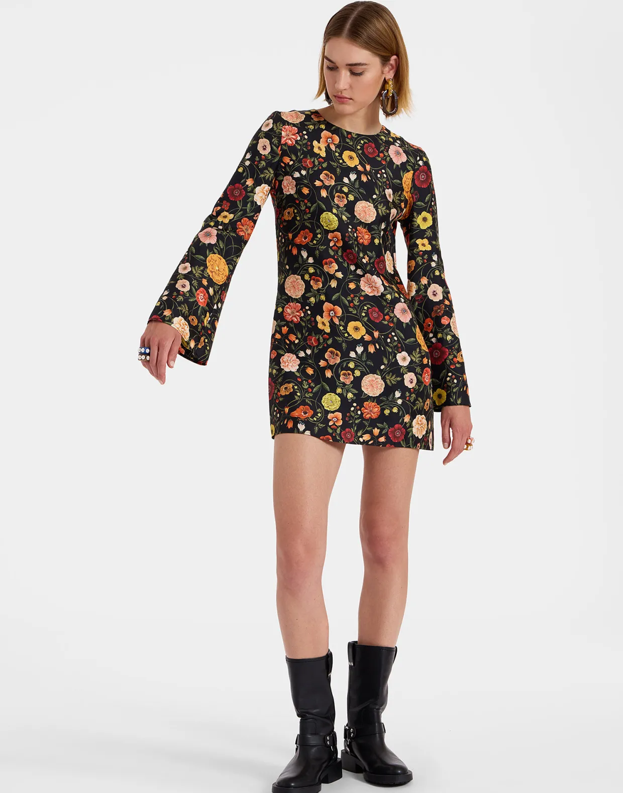 Mini Supreme Swing DressBotticelli Black in Silk Twill