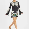 Mini Supreme Swing DressMix Tiles Plac&eacute;e Black in Envers Satin